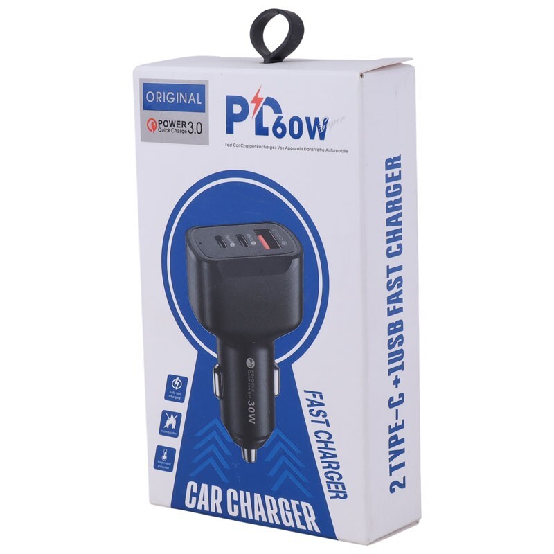 شارژر فندکی فست شارژ ZF QC3.0 PD 60W (عمده)