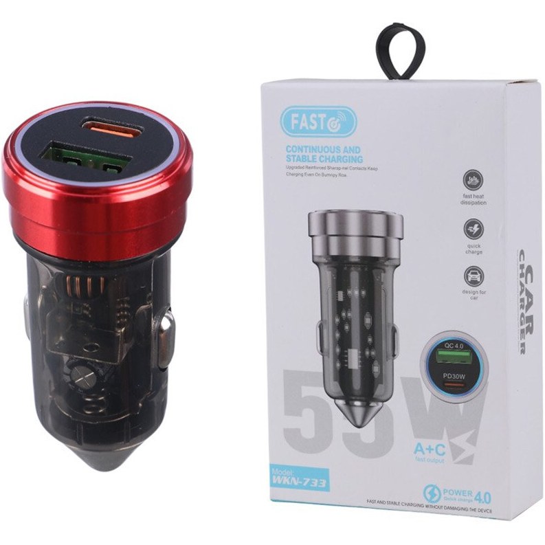 شارژر فندکی 55 وات مدل WKN-733 (عمده)