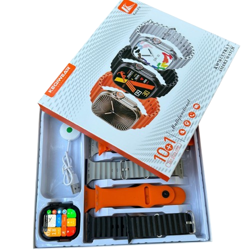 ساعت هوشمند مدل KW70 Ultra 3 با ۱۰ بند سیلیکونی ( عمده )